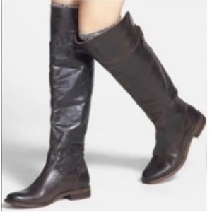 Hinge HG Sannibel-Lea Dark Brown Overknee Boots, Sz 9